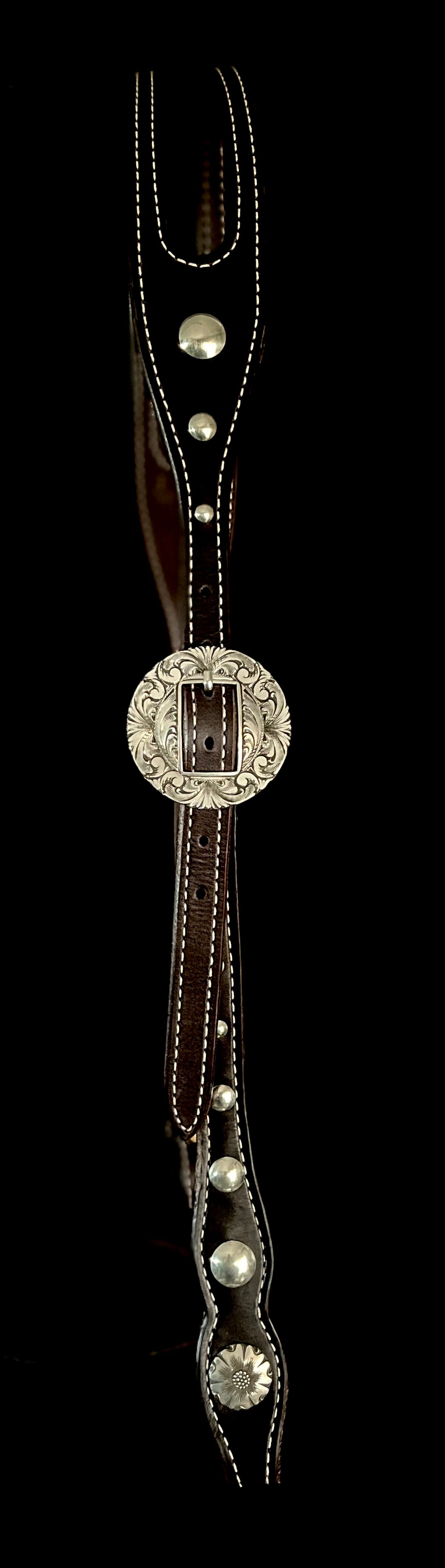 Split Ear Headstall with Concho Buckle and spots